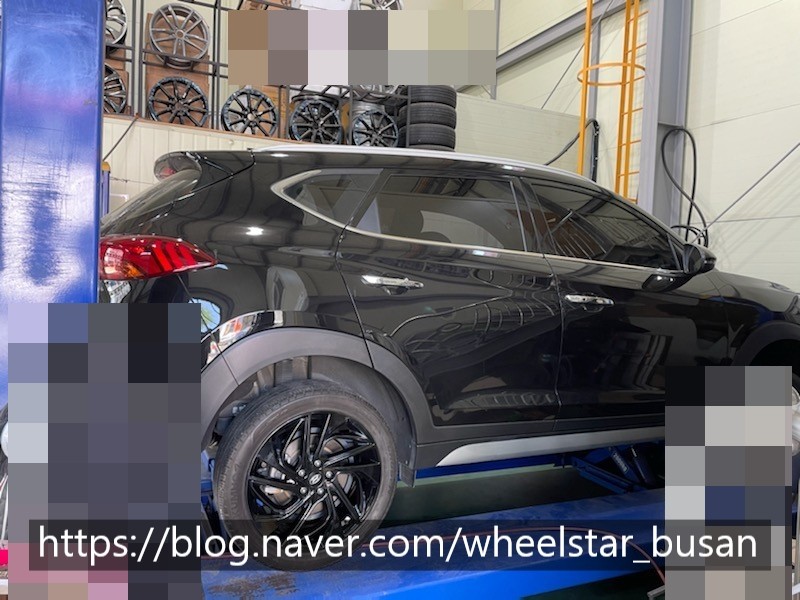 [[부산 휠복원][부산 휠도색]]현대 투싼 19인치 순정휠 블랙 유광시공 휠복원 휠수리휠도색비용 _wheelstar / 부산 사상 학장동