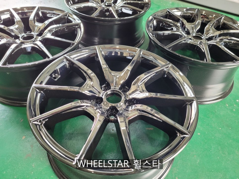 현대 G70 19인치 순정휠 티탄크롬 시공 [부산휠복원 부산휠수리 부산휠도색비용]_wheelstar / 부산 사상 학장동