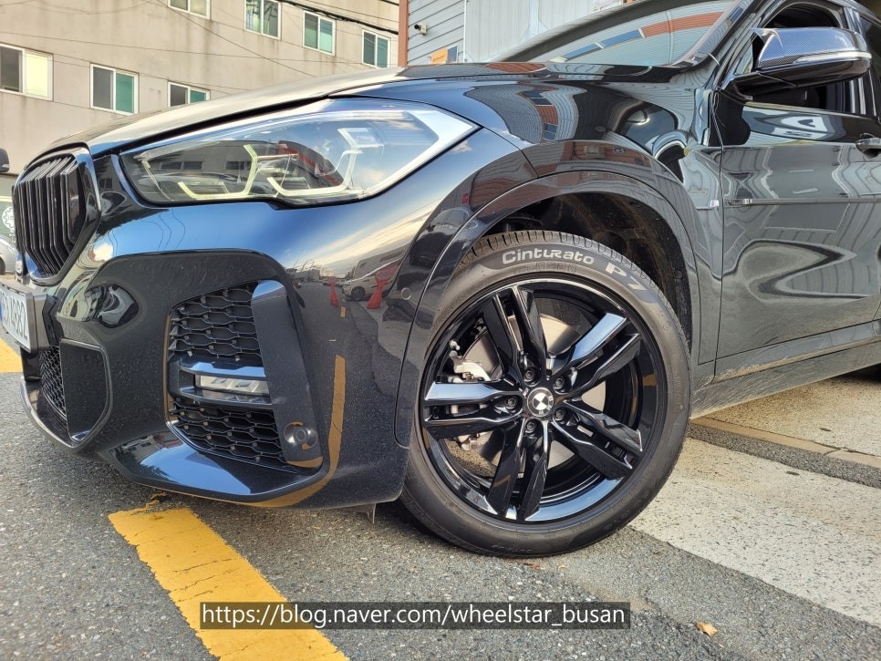 [[부산 휠수리][부산 휠도색]]BMW X1 18인치 순정휠 블랙유광 시공 휠복원 휠수리휠도색비용 _wheelstar