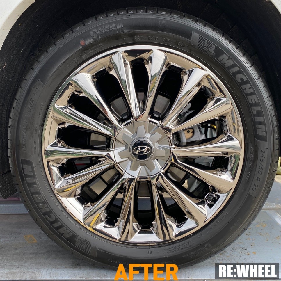 [리휠][팰리세이드크롬휠] 팰리세이드 캘리그라피 20인치 순정휠 북미형 팰리세이드 20인치 크롬휠로 교체 작업후기 / 진주, 창원, 순천