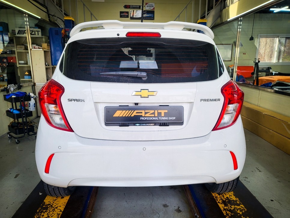 쉐보레 스파크에 장착한 혜주파 언더바와 스포일러, 사이드미러 자동접힘(락폴딩)기능 추가 했습니다. / 용인, 광교, 성남, 판교