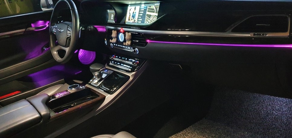 부산 제네시스 EQ900 G90 엠비언트 라이트 시공 / 인코브 전문 무드등 풋등 비노출 / 부산,김해