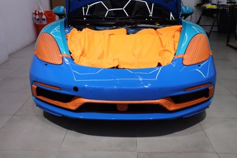 포르쉐 718 박스터 GTS 마이애미 블루 전체랩핑 / 광진구 중곡동