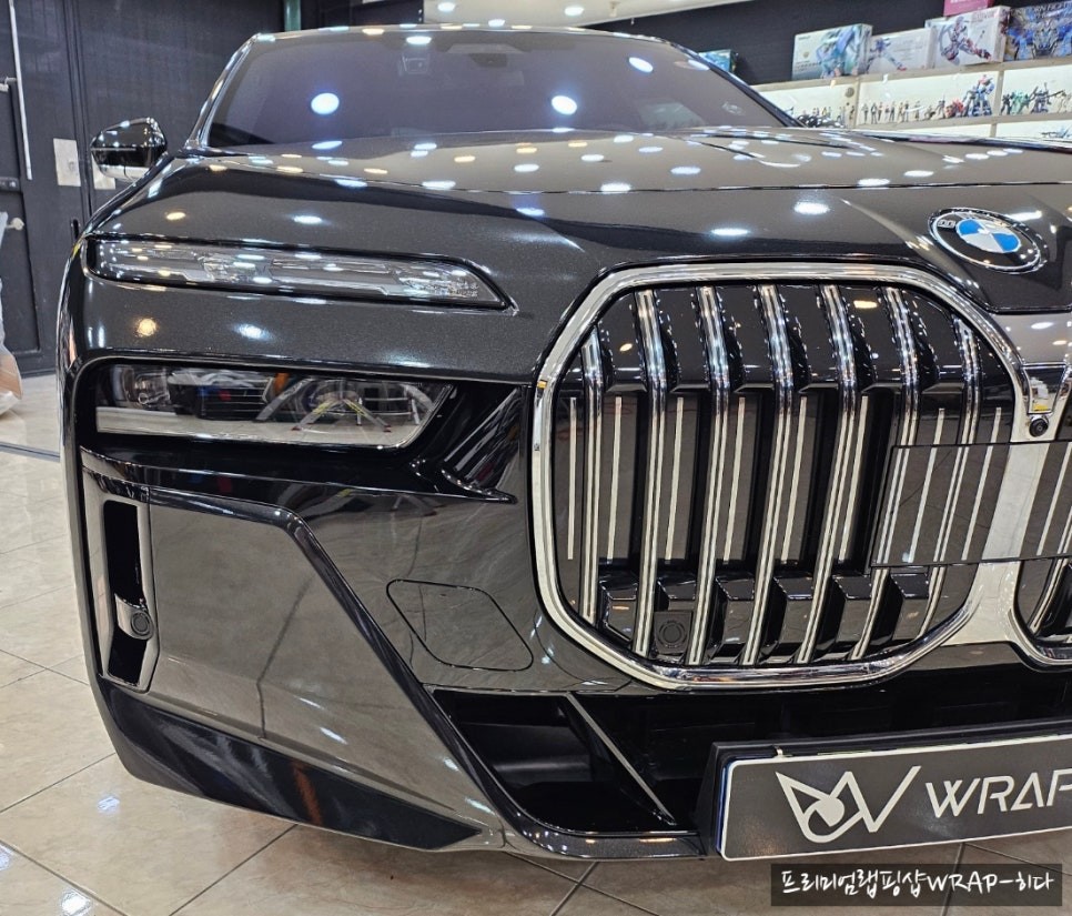 대형세단 BMW 740I!! 글로스 블랙 메탈릭 전체랩핑 시공!!컬러 체인지 랩핑, 수원랩핑샵