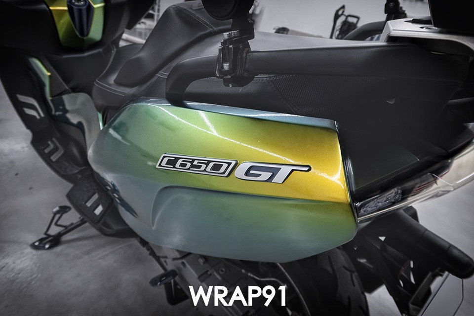 BMW C650 GT 카멜레온 랩핑 - 에이버리 유광 프레시스프링, 경남 부산 바이크랩핑 랩91 / 마산, 김해, 창원