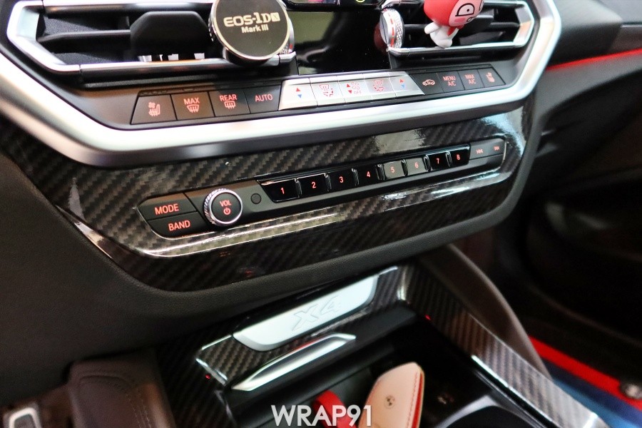 BMW X4 실내 포인트 랩핑 - 3M 4D 리얼카본, 경남 창원 자동차 랩핑 전문점 랩91 / 마산, 김해, 창원