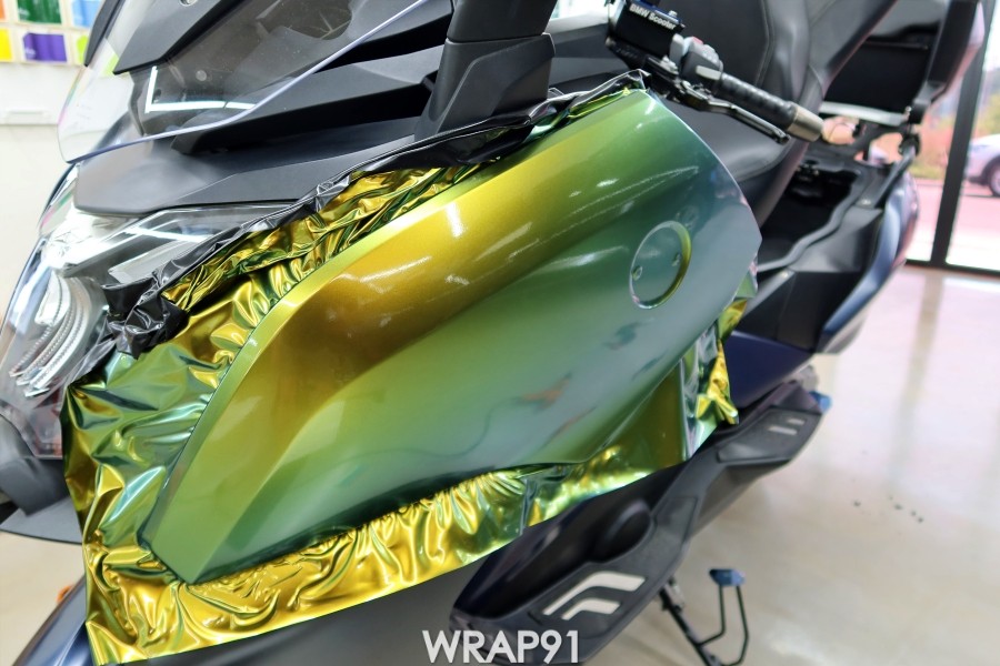 BMW C650 GT 카멜레온 랩핑 - 에이버리 유광 프레시스프링, 경남 부산 바이크랩핑 랩91 / 마산, 김해, 창원