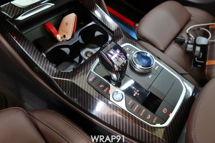 BMW X4 실내 포인트 랩핑 - 3M 4D 리얼카본, 경남 창원 자동차 랩핑 전문점 랩91 / 마산, 김해, 창원