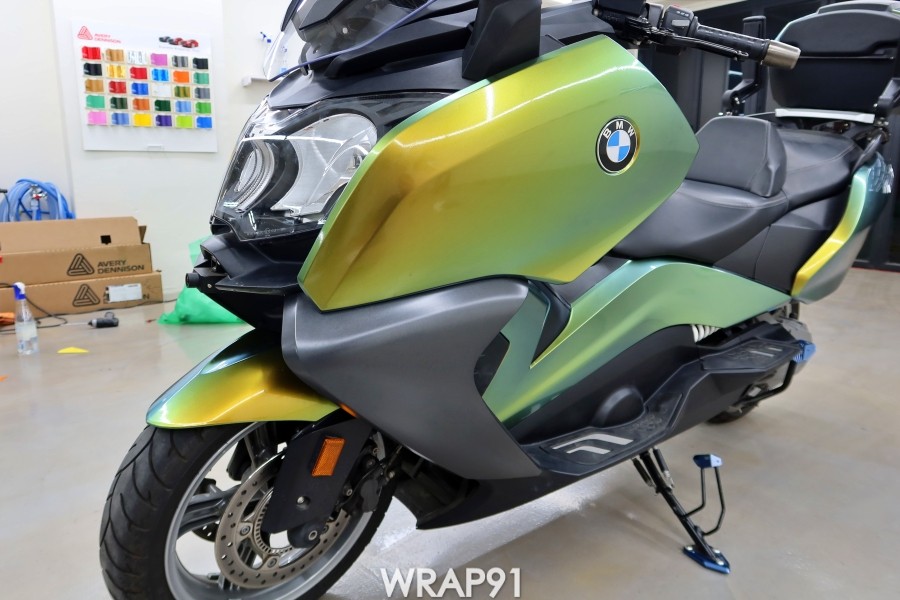 BMW C650 GT 카멜레온 랩핑 - 에이버리 유광 프레시스프링, 경남 부산 바이크랩핑 랩91 / 마산, 김해, 창원