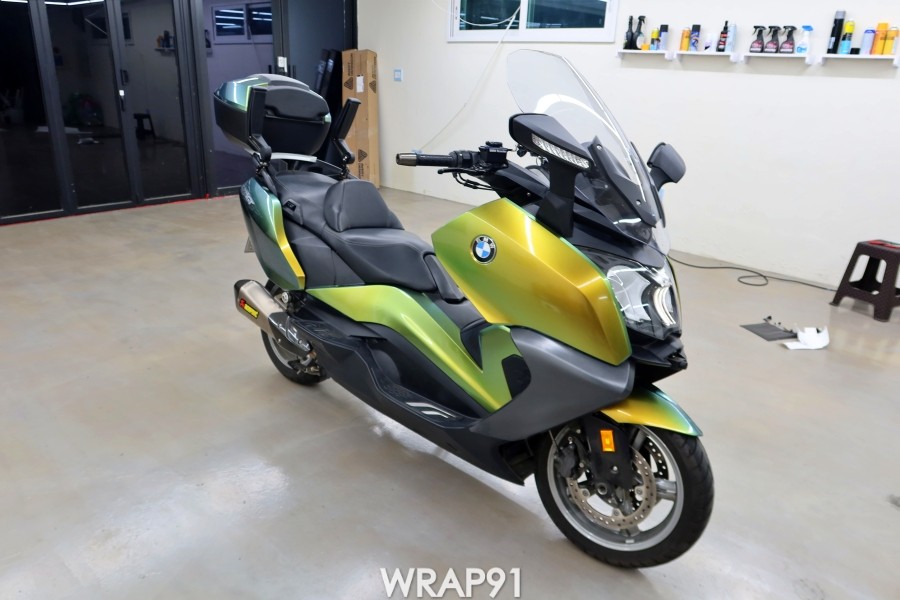 BMW C650 GT 카멜레온 랩핑 - 에이버리 유광 프레시스프링, 경남 부산 바이크랩핑 랩91 / 마산, 김해, 창원