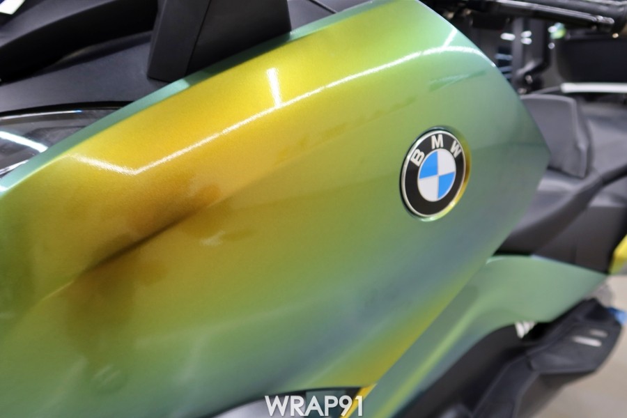BMW C650 GT 카멜레온 랩핑 - 에이버리 유광 프레시스프링, 경남 부산 바이크랩핑 랩91 / 마산, 김해, 창원