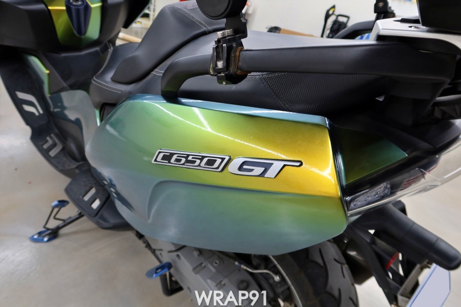 BMW C650 GT 카멜레온 랩핑 - 에이버리 유광 프레시스프링, 경남 부산 바이크랩핑 랩91 / 마산, 김해, 창원