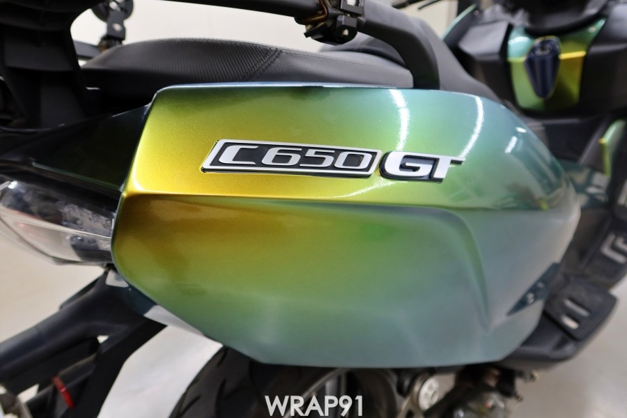BMW C650 GT 카멜레온 랩핑 - 에이버리 유광 프레시스프링, 경남 부산 바이크랩핑 랩91 / 마산, 김해, 창원
