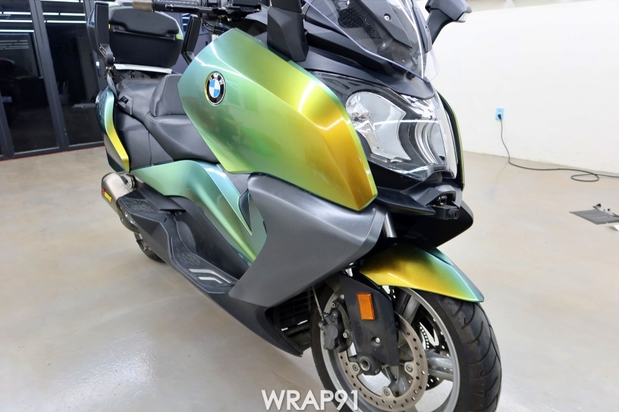 BMW C650 GT 카멜레온 랩핑 - 에이버리 유광 프레시스프링, 경남 부산 바이크랩핑 랩91 / 마산, 김해, 창원