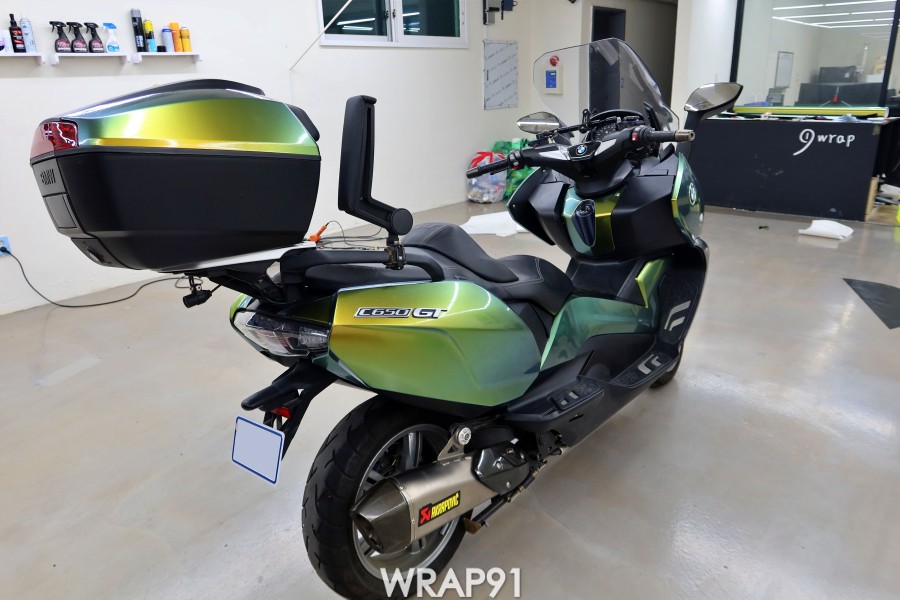BMW C650 GT 카멜레온 랩핑 - 에이버리 유광 프레시스프링, 경남 부산 바이크랩핑 랩91 / 마산, 김해, 창원