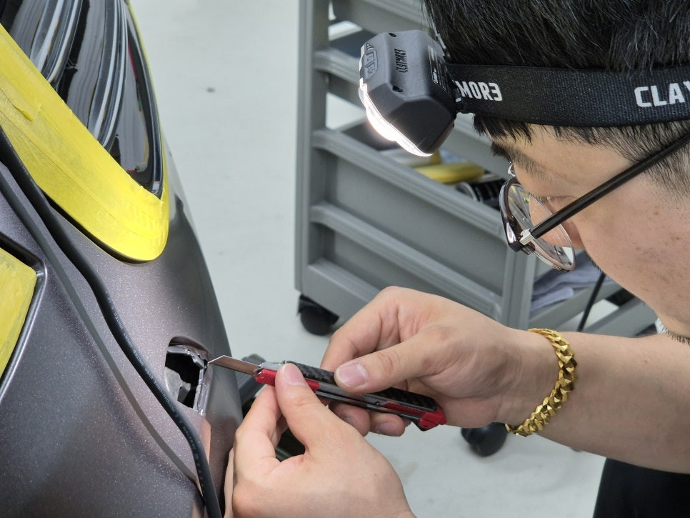 벤츠s클래스 자동차 사고 s350d 랩핑 보험수리 전체랩핑 재시공+ 전체 크롬죽이기까지!분당,판교,성남 랩핑샵 랩플립 / 성남시 중원구 여수동
