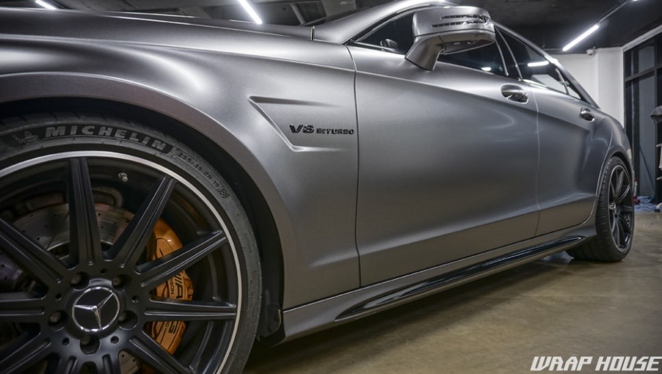 BENZ CLS63AMG S 사틴 다크그레이 전체랩핑 3M2080필름 [김포카스킨,김포전체랩핑,김포부분랩핑,김포PPF시공,김포전체PPF시공,김포수입차랩핑전문점] / 김포시 양촌읍