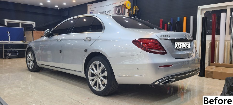 벤츠 E220d 진주펄 화이트 전체랩핑으로 고급지게 변신!