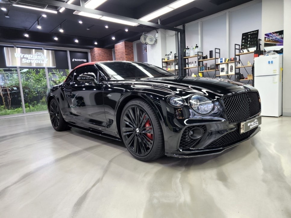 [성남랩핑][분당랩핑] 슈퍼카 벤틀리 GTC SPEED 고광도 블랙 전체랩핑 / 성남시 수정구 고등동
