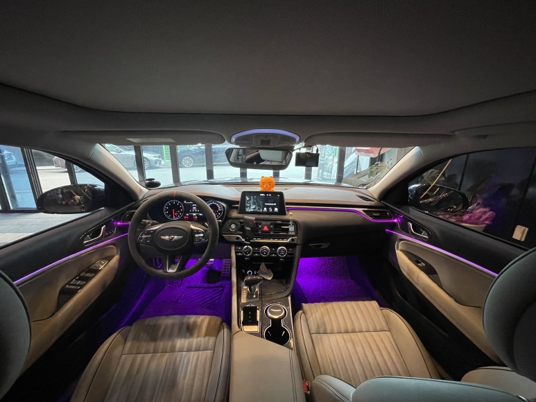 제네시스G70 광섬유 엠비언트 라이트 시공으로 다양한 색상과 100단계의 밝기조절로 럭셔리 분위기 만들기 ! / 부산 동래, 양산