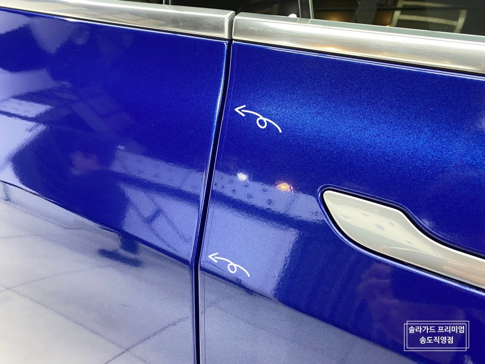 인천 랩핑 추천 / 테슬라 모델3 화이트에서 Gloss Deep Blue Metallic (유광 딥블루 메탈릭)으로 화려한 변신!!