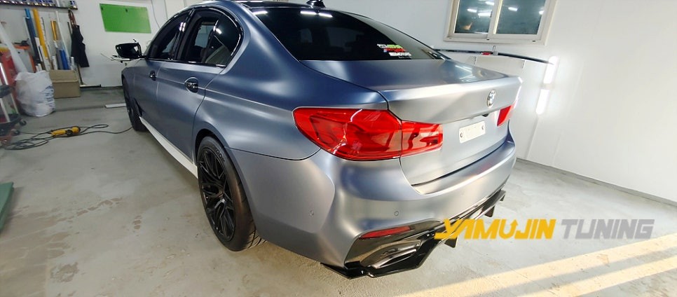 BMW M5 전체랩핑 에이버리 사틴 그레이 블루 랩핑이 주는 은은한 화사함 / 포천, 양주, 의정부, 동두천