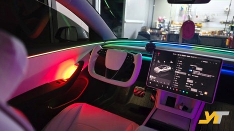 테슬라 모델3 하이랜드 엠비언트 튜닝 ,정적인 조명에서 무빙으로 / 포천, 양주, 의정부, 동두천