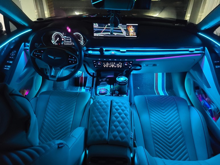 제네시스g80  갤럭시레이 무빙엠비언트+기어콘솔 라인추가 / 대전,천안,청주,세종