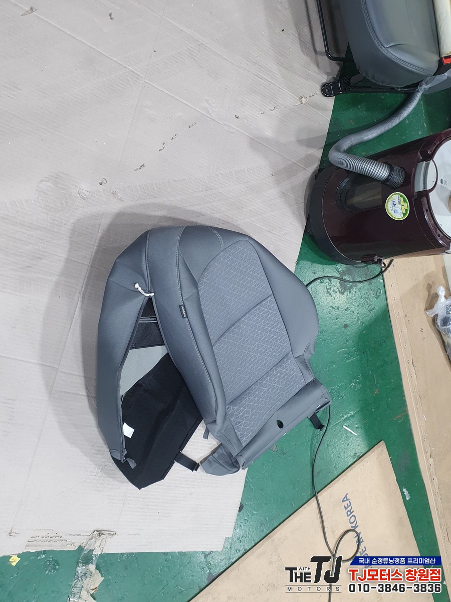 창원 진주 거제 통영 모닝 조수석시트 에어백 터짐으로 교환 및 백커버링 수선 잘하는 TJ모터스 창원점 / 창원시 마산회원구 봉암동