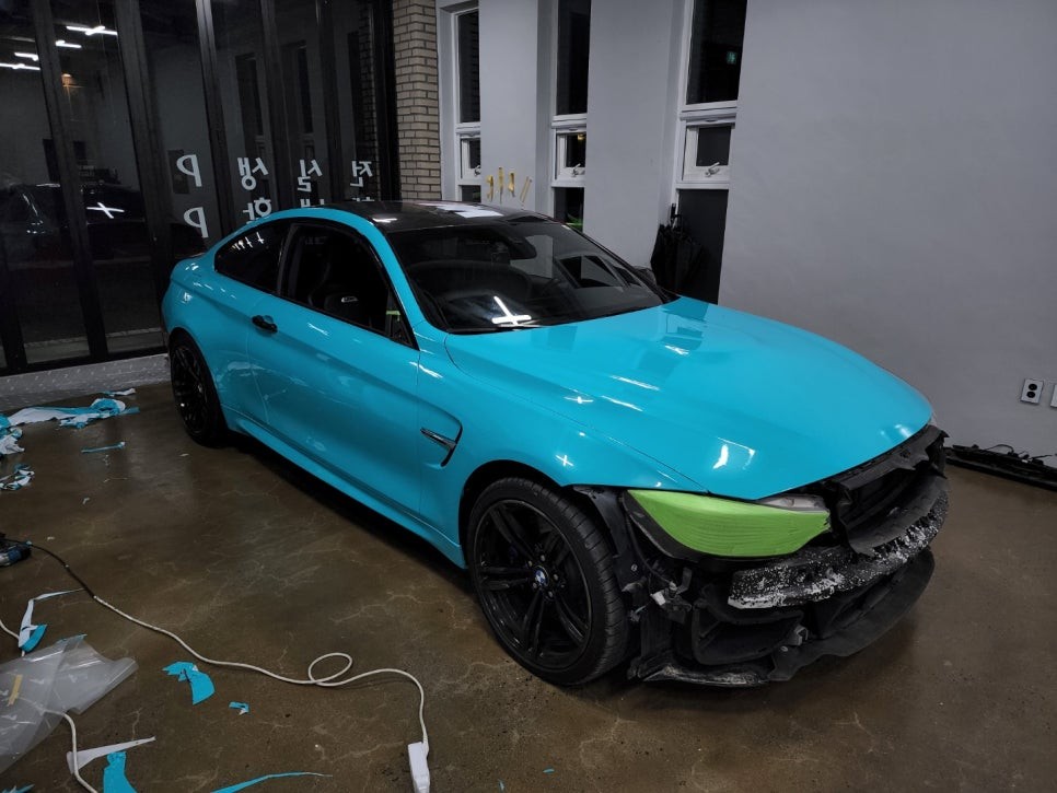 BMW M4 전체랩핑 터코이즈블루 turquoise Blue 대전 랩핑 / 대전 도안동