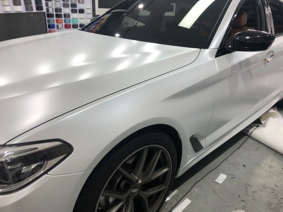 BMW 5시리즈 메탈 아이보리 화이트 전체랩핑 시공기 / 구리시 갈매동