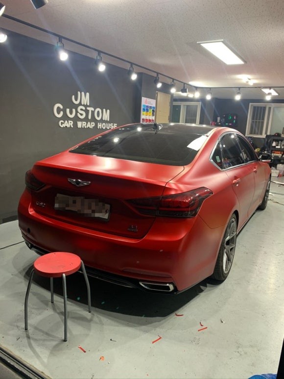 제네시스 G80 매트레드크롬 보험수리 시공기 / 제이엠커스텀 / 노원구 랩핑 / 구리시 갈매동