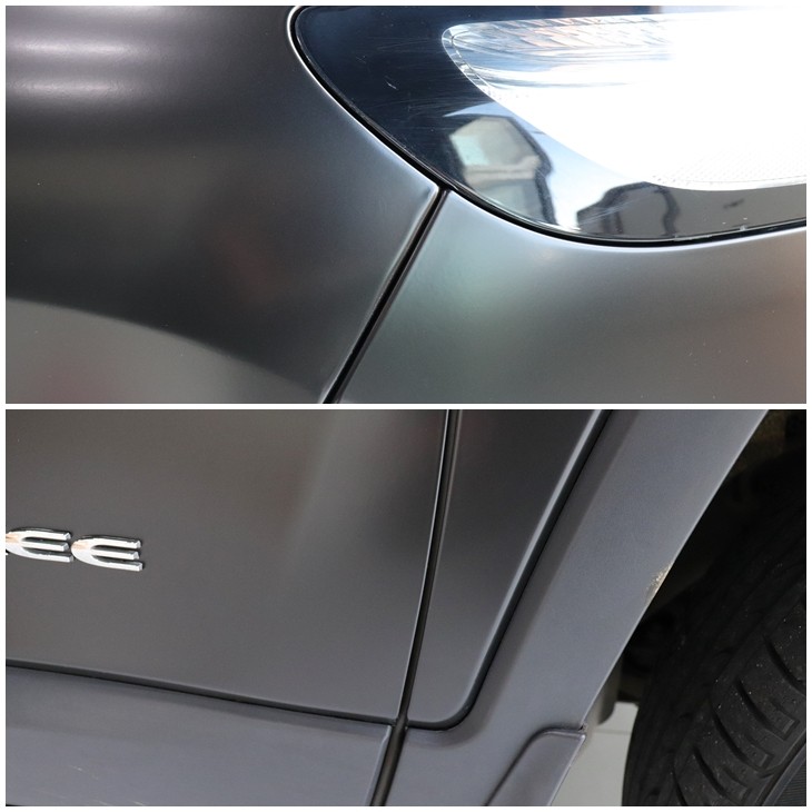 지프체로키 사틴블랙 전체랩핑과 골드크롬 부분랩핑은 환상의 조합! / 제주 도남동