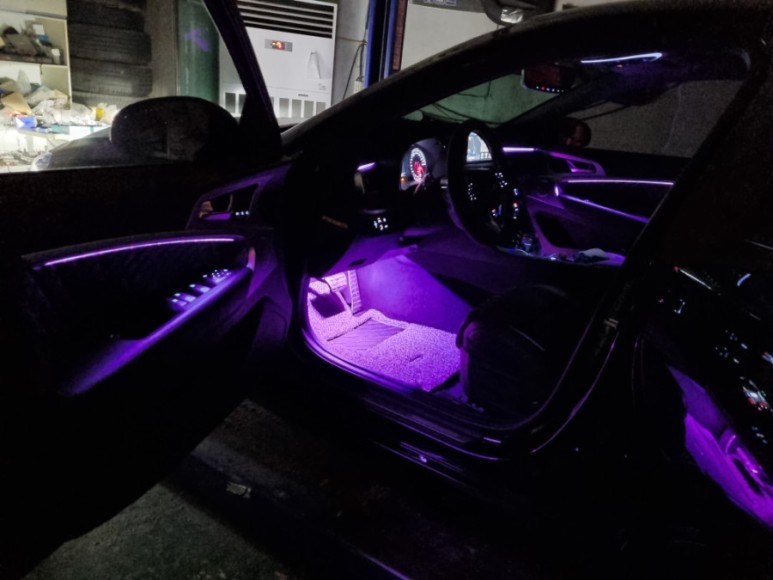 제네시스 G70 무드등 순정형 간접조명방식 비노출 엠비언트 제네시스 G70 실내 무드등은 남양주 진엘이디에서~ / 남양주, 노원, 하남, 송파